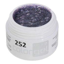 #252 Premium-GLITTER Color Gel 5ml Heller Lavendelton mit Regenbogenglitter in verschiedenen Grössen