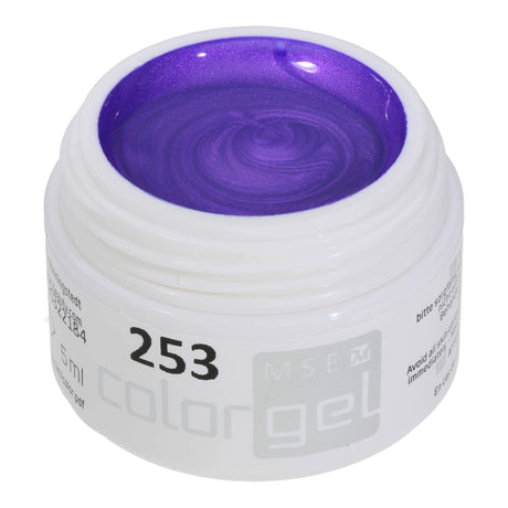 #253 Premium-EFFEKT Color Gel 5ml Kräftiges bläuliches Flieder mit leuchtendem Perlglanz - MSE - The Beauty Company