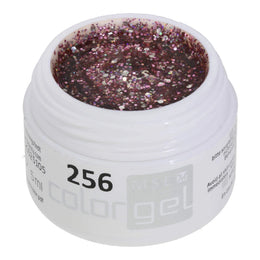 #256 Premium-GLITTER Color Gel 5ml Mischung aus rosa-, silber- und regenfarbenem Glitter