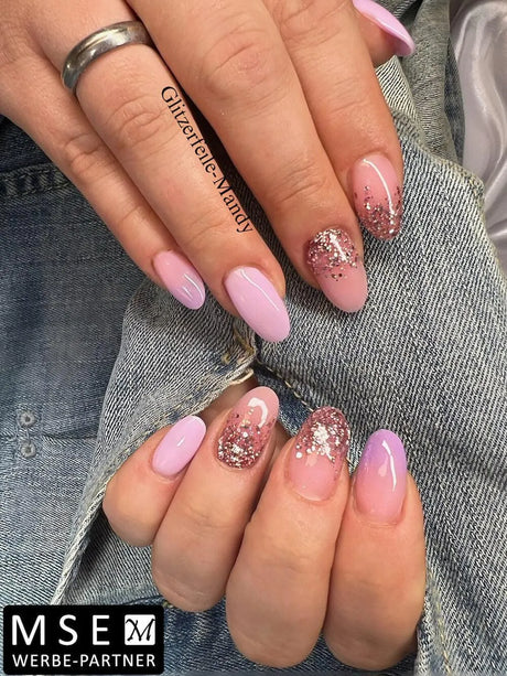 #256 Premium-GLITTER Color Gel 5ml Mischung aus rosa-, silber- und regenfarbenem Glitter - MSE - The Beauty Company
