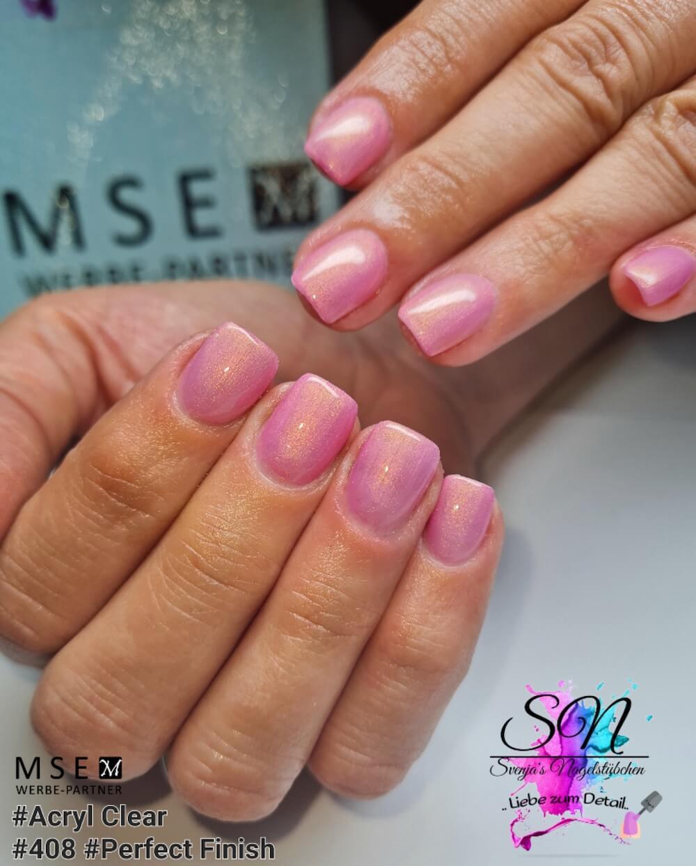 #408 Premium-EFFEKT Color Gel 5ml Zartes Rose mit feinem Goldschimmer - MSE - The Beauty Company