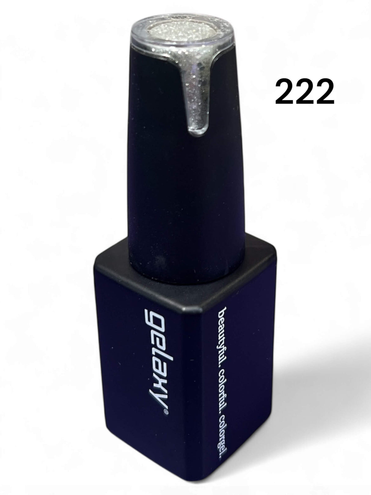 Gelaxy Shellac #222 - Klassisches silbernes Glittergel dominiert von groben Glitterpartikeln