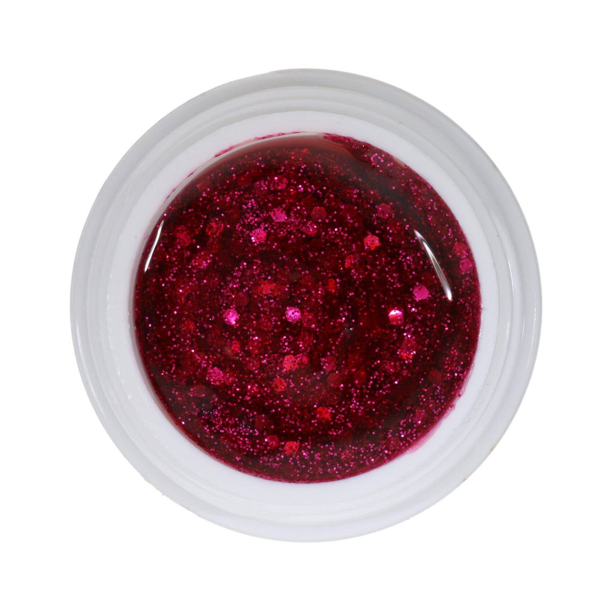 # 264 Premium-GLITTER Color Gel 5ml Gel de couleur rose avec des paillettes de couleur rose et de grosses particules de paillettes rouge clair