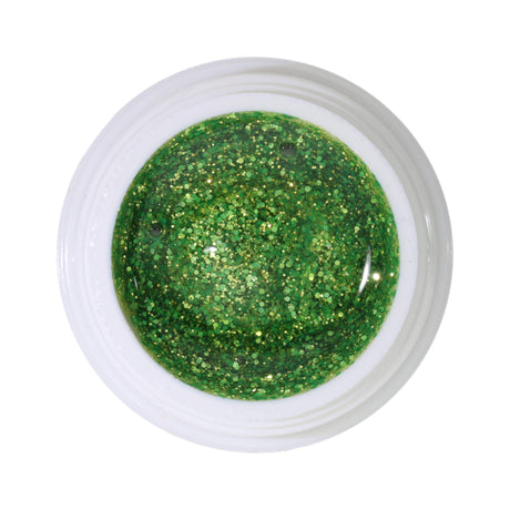 #284 Premium-GLITTER Color Gel 5ml vert avec des paillettes vert-or