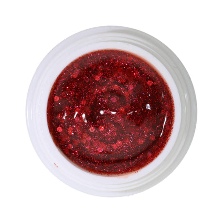 #287 Premium-GLITTER Color Gel 5ml Klares Gel mit rotem Glitter in unterschiedlichen Grössen