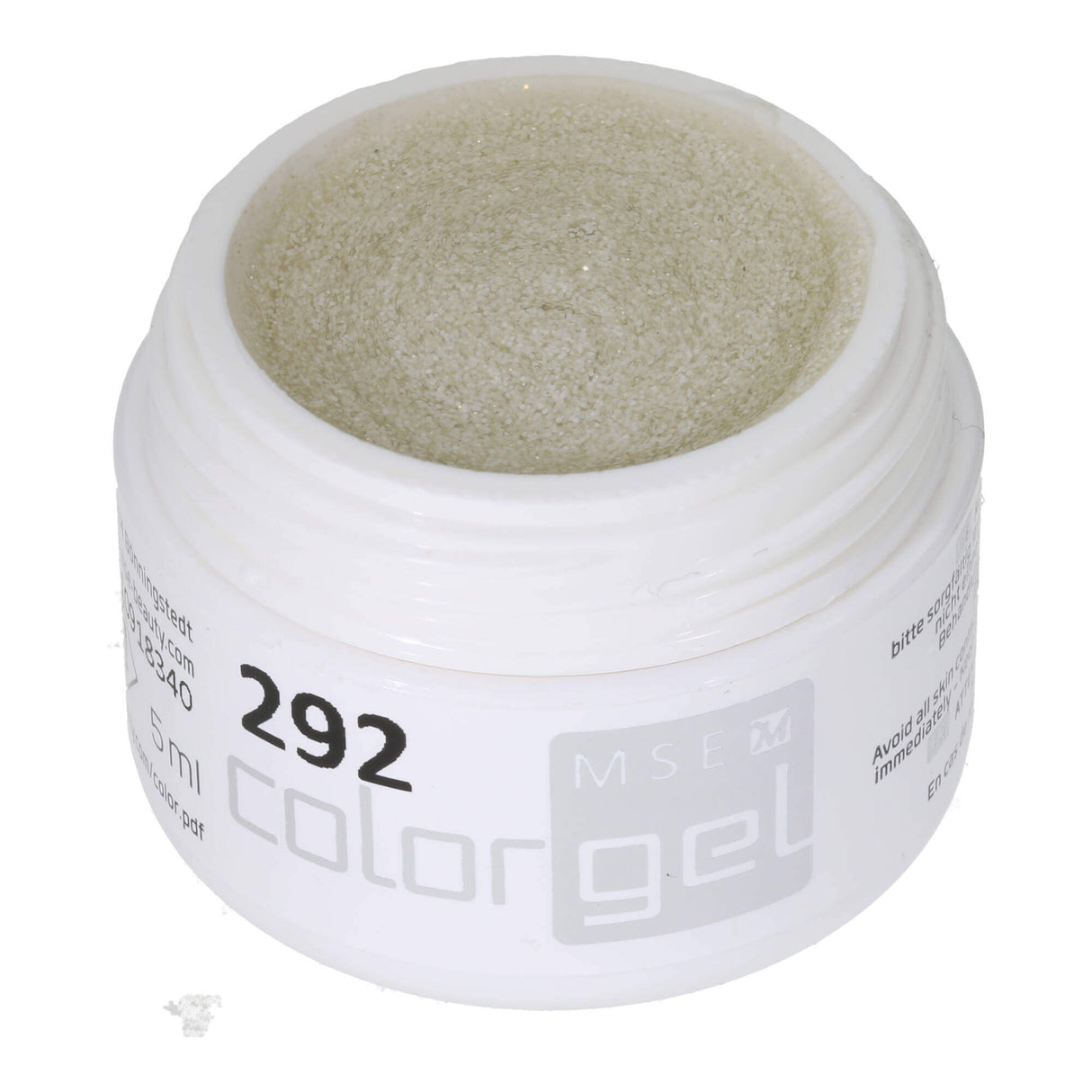#292 Premium GLITTER Color Gel 5ml mariage paillettes blanc + argent