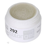 #292 Premium GLITTER Color Gel 5ml mariage paillettes blanc + argent