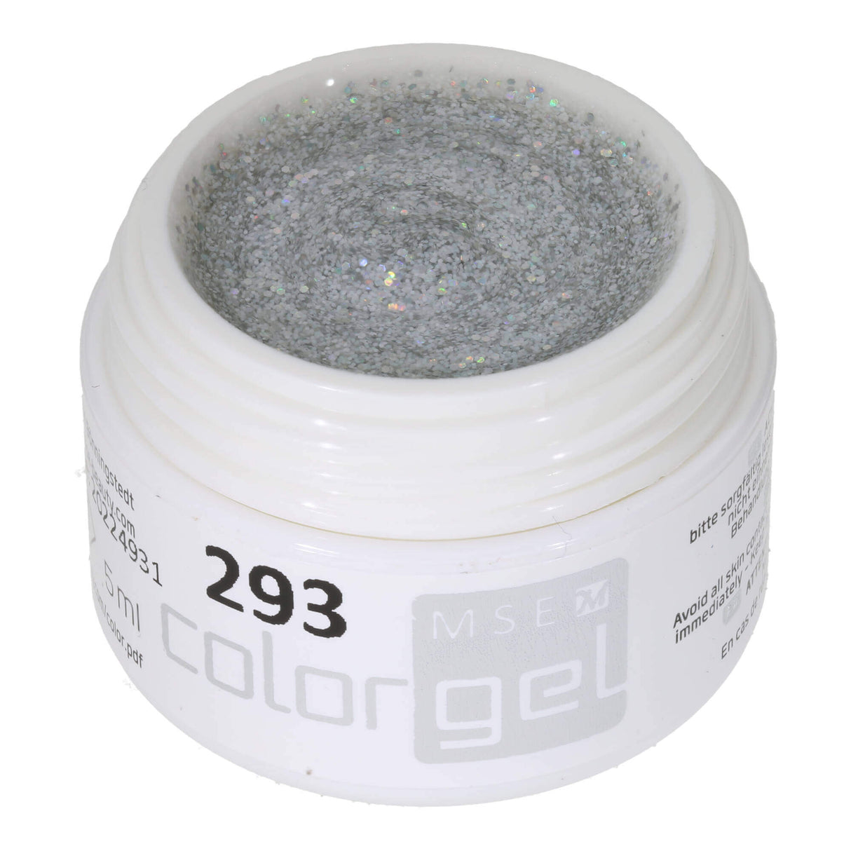 #293 Premium-GLITTER Color Gel 5ml Hochzeitsglitter Weiss + Silber Holo