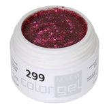 # 299 Premium-GLITTER Color Gel 5ml Gel lấp lánh màu hồng cổ điển nổi bật bởi các hạt kim tuyến thô