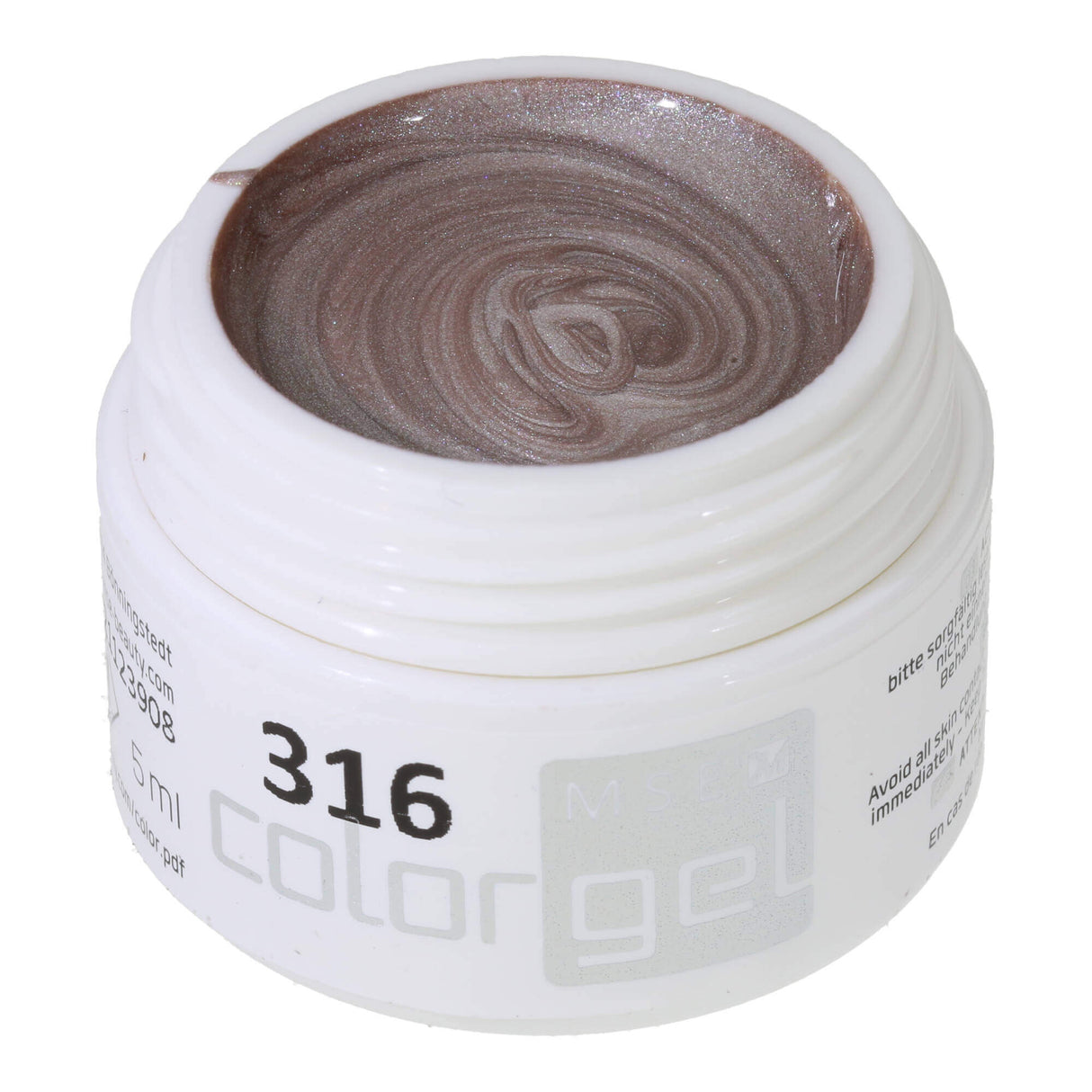 # 316 Premium EFFECT Color Gel 5ml Màu be ánh bạc lấp lánh ánh kim