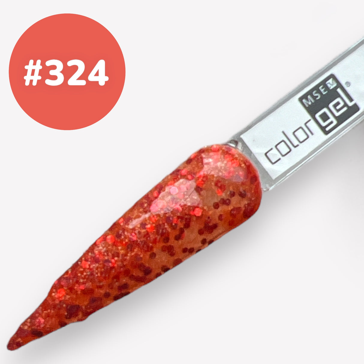 # 324 Premium-GLITTER Color Gel 5ml Pale red gold with fine iridescent glitter and red accents