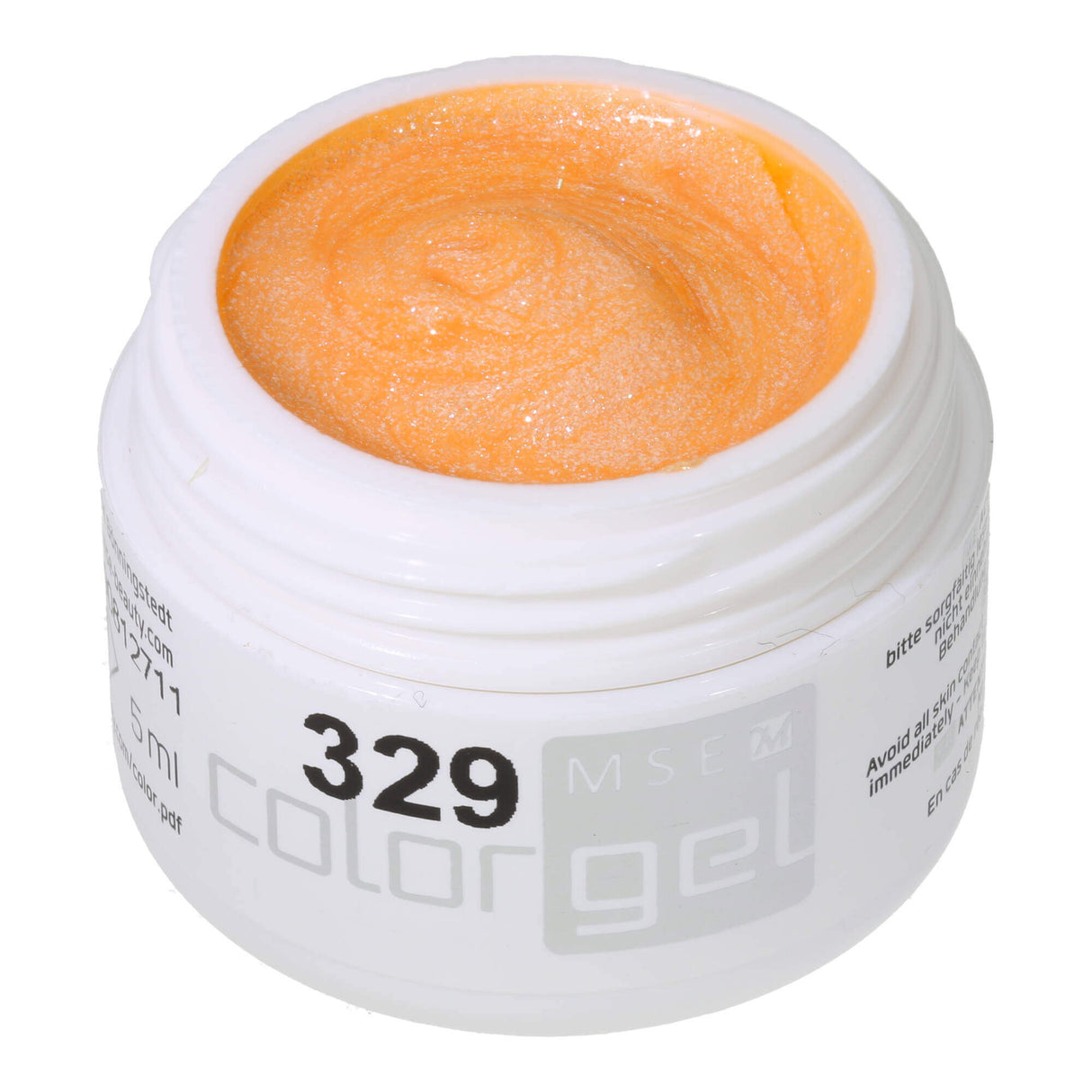 #329 Premium-EFFEKT Color Gel 5ml Apricotfarbenes Gel mit ausgeprägtem Silberschimmer