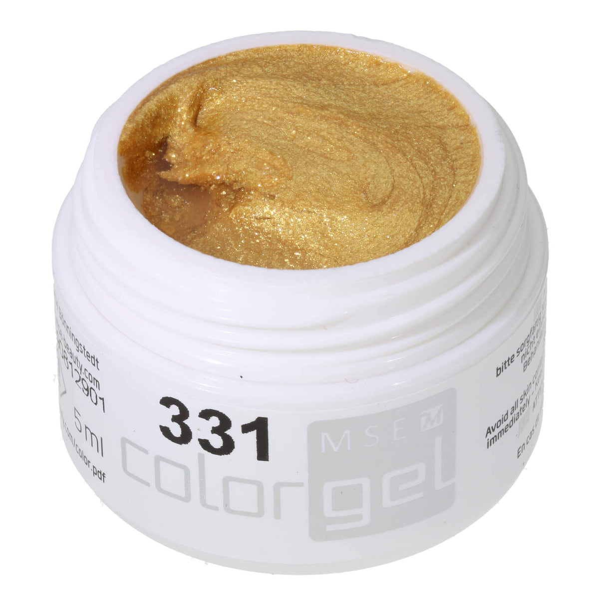 #331 Premium EFFECT Color Gel 5ml or jaune avec particules dorées