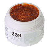 # 339 Premium-GLITTER Color Gel 5ml Gel lấp lánh màu cam với hiệu ứng ánh kim