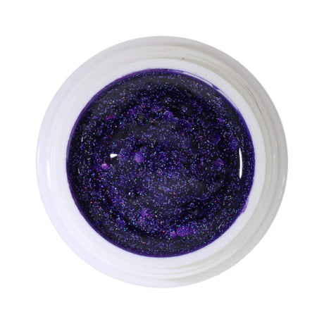 # 350 Premium-GLITTER Color Gel 5ml Gel violet avec des paillettes fines violettes et des accents arc-en-ciel grossiers