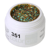 # 351 Premium-GLITTER Color Gel 5ml Mixture of orange and turquoise glitter