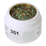 # 351 Premium-GLITTER Color Gel 5ml Hỗn hợp ánh cam và xanh ngọc