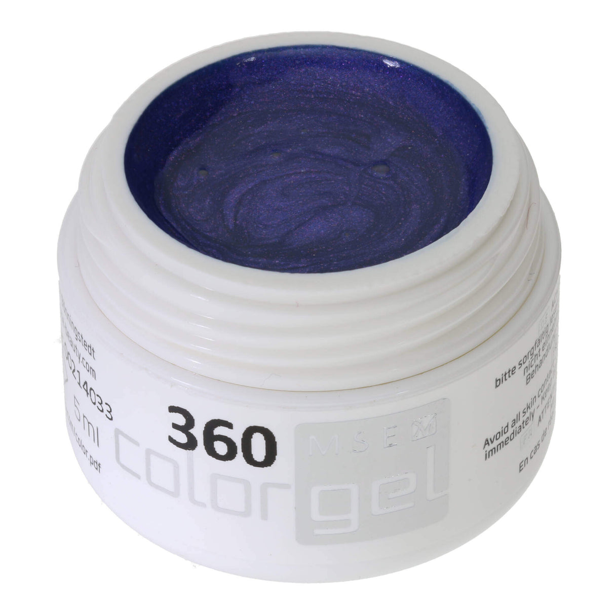 # 360 Premium-EFFEKT Color Gel 5ml Tông màu xanh dương trung bình với ánh sáng lấp lánh ánh hoa cà