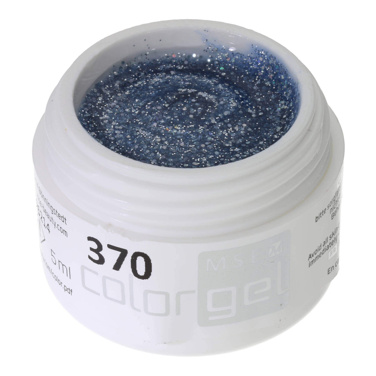 # 370 Premium GLITTER Color Gel 5ml Màu xanh lam nhạt lấp lánh cầu vồng