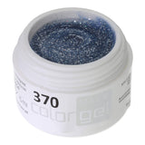 # 370 Premium GLITTER Color Gel 5ml Màu xanh lam nhạt lấp lánh cầu vồng