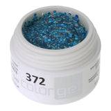 #372 Premium-GLITTER Color Gel 5ml Bleu cyan/gel pailleté argent