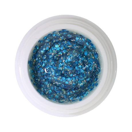 #372 Premium-GLITTER Color Gel 5ml Cyanblaues/silbernes Glittergel