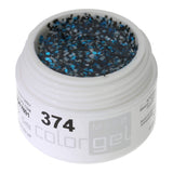 # 374 Premium GLITTER Color Gel 5ml polkadot glitter gel in white, black and blue