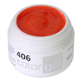 # 406 Premium-GLITTER Color Gel 5ml Orange-colored gel with rainbow effect
