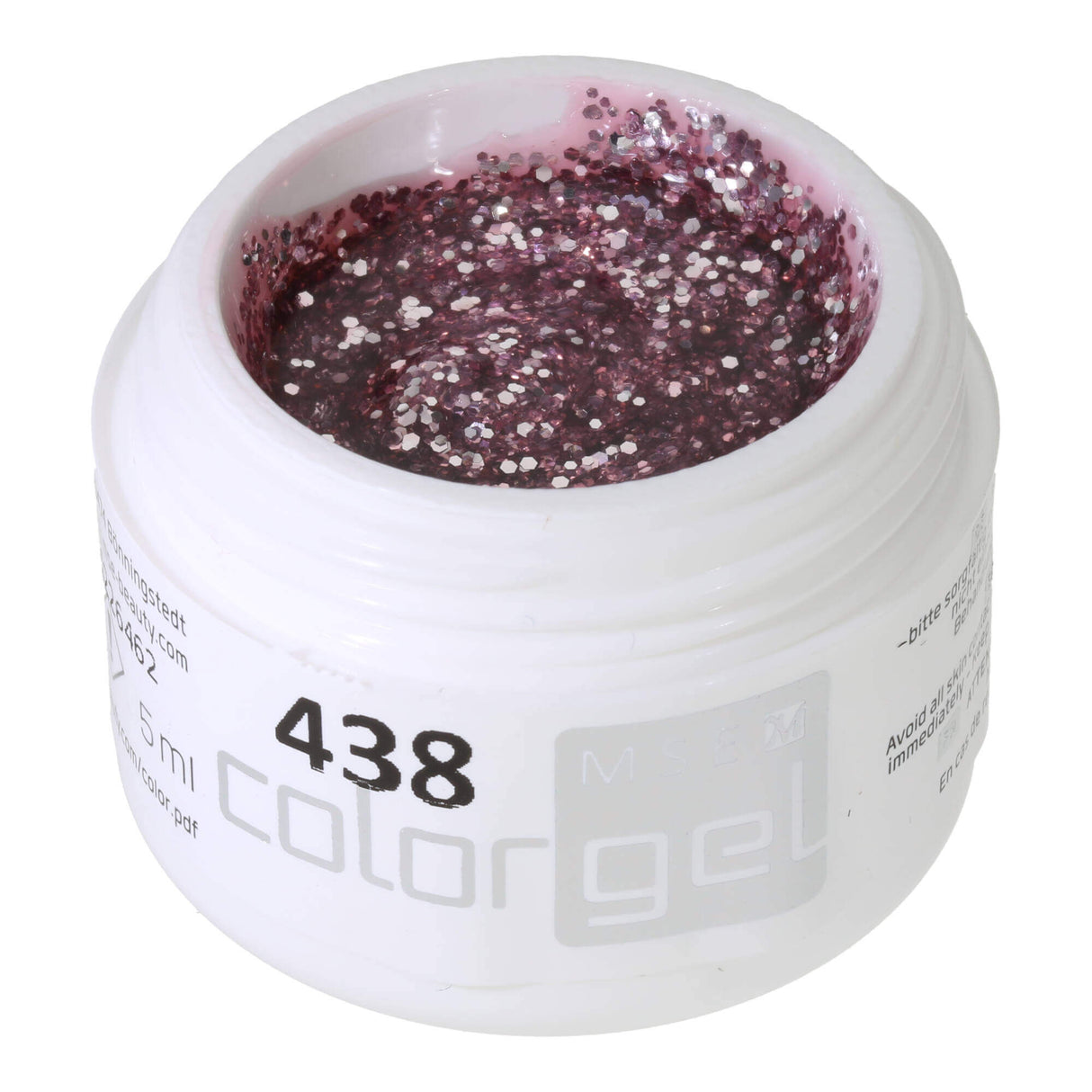 # 438 Premium-GLITTER Color Gel 5ml Gel màu hoa cà với ánh bạc lấp lánh