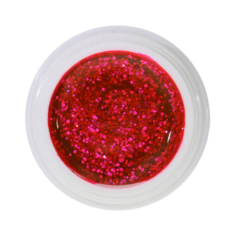 #456 Premium-GLITTER Color Gel 5ml Neon-Pink mit grobem Silberglitter