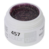 # 457 Premium-GLITTER Color Gel 5ml Transparent lilac-colored gel with lilac-gold-iridescent glitter