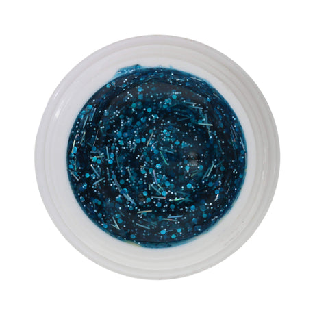 # 477 Premium-GLITTER Color Gel 5ml turquoise with turquoise glitter and silver threads