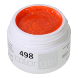 # 498 Premium-GLITTER Color Gel 5ml orange fluo avec paillettes dorées irisées