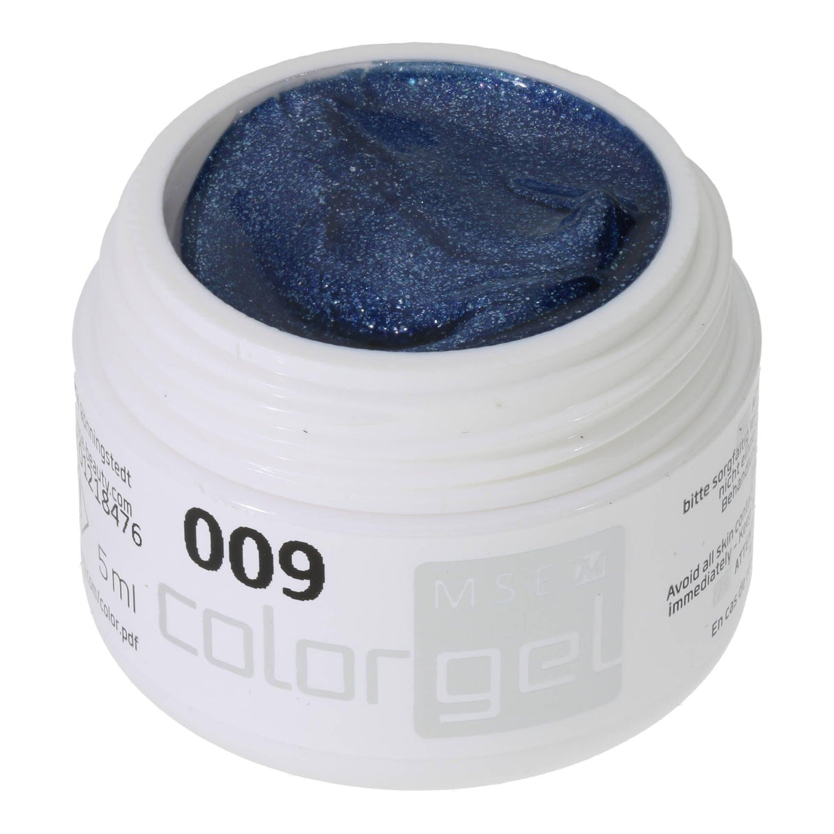 #009 Premium-EFFEKT Color Gel 5ml Jeansblau mit silbernem Perlglanz - MSE - The Beauty Company