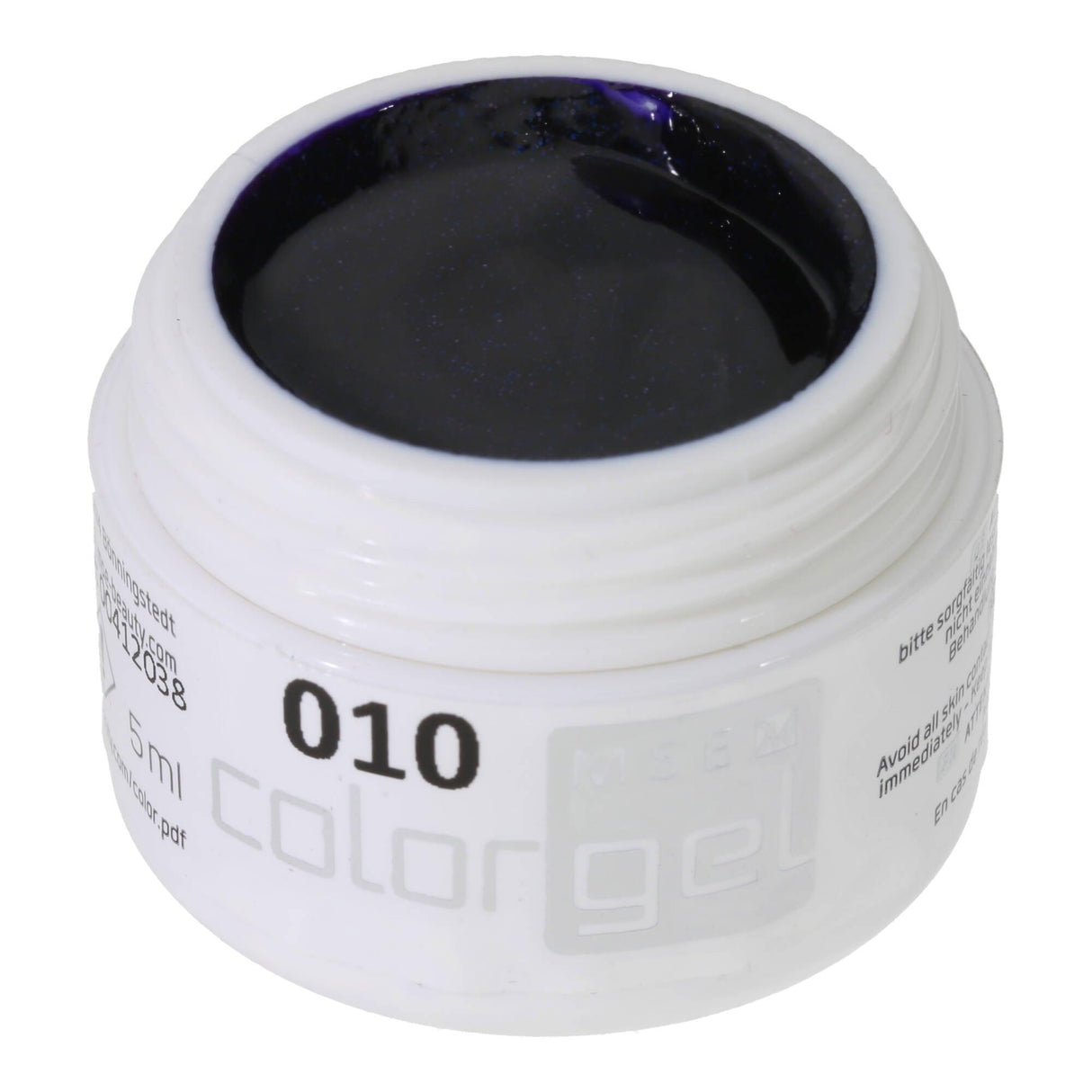 #010 Premium-GLITTER Color Gel 5ml Dunkelblau mit Grün-/Blau-Glitter metallic - MSE - The Beauty Company