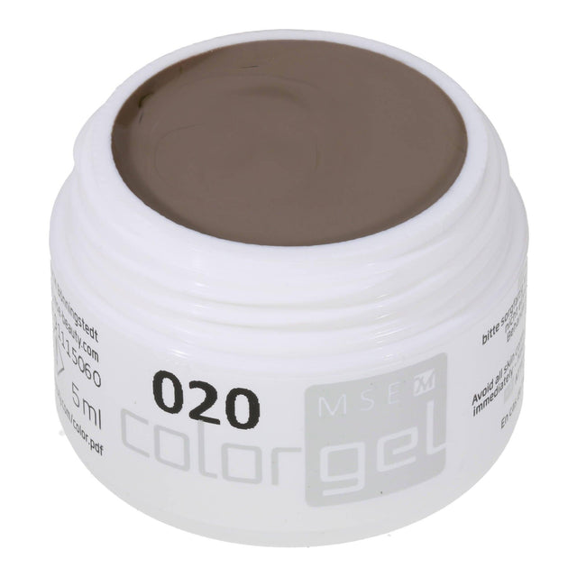 #020 Premium-PURE Color Gel 5ml Hellbraun mit leichtem Olivanteil - MSE - The Beauty Company