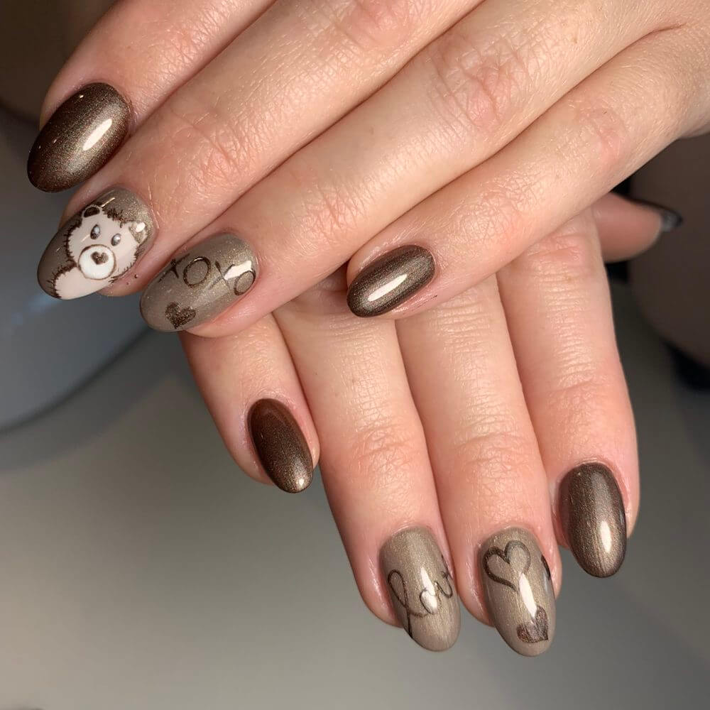 #021 Premium-EFFEKT Color Gel 5ml Klassisches Braun mit grün/rotem Perlglanz - MSE - The Beauty Company