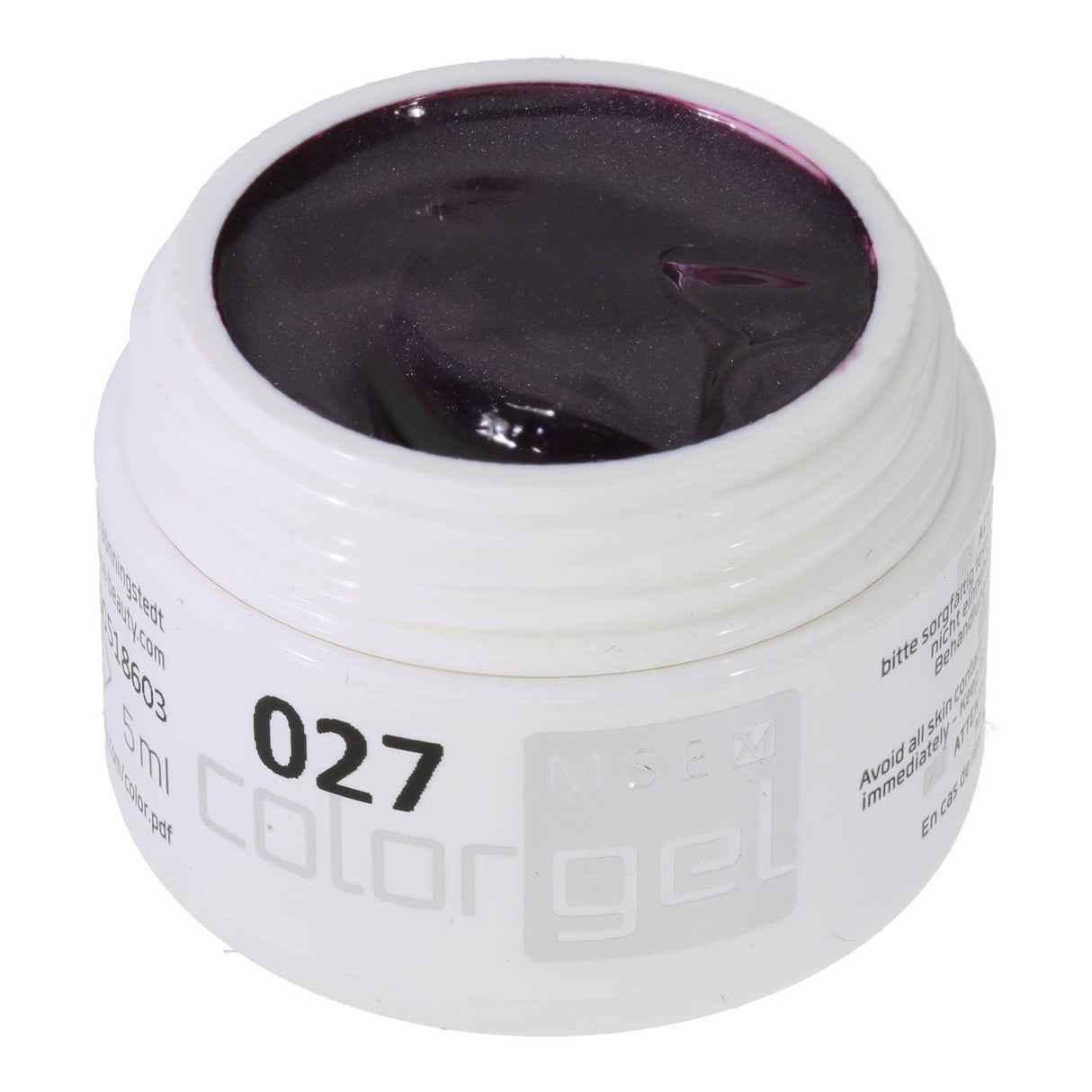 #027 Premium-EFFEKT Color Gel 5ml Dunkler leicht grau abgetönter Fliederton mit changierenden Farbeffekten - MSE - The Beauty Company