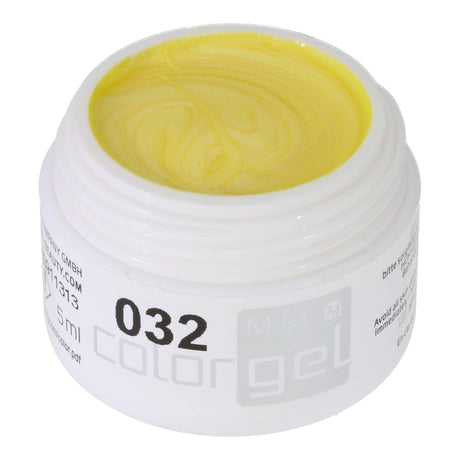 #032 Premium-EFFEKT Color Gel 5ml Gelb mit silbernem Perleffekt - MSE - The Beauty Company