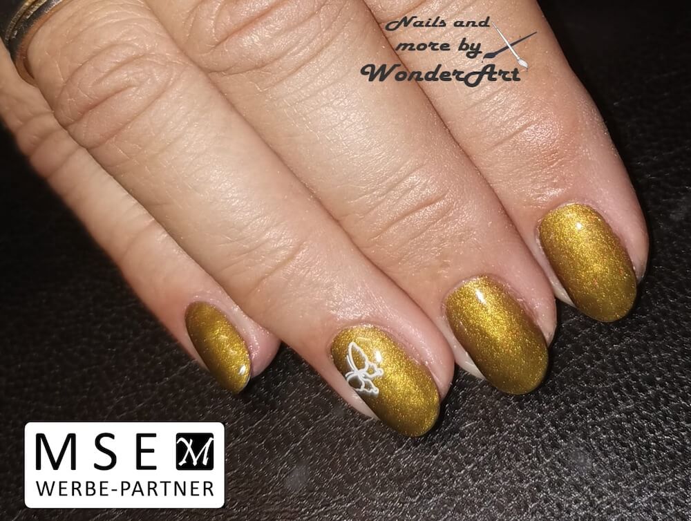 #034 Premium-EFFEKT Color Gel 5ml Goldmetallic mit braunem Unterton - MSE - The Beauty Company