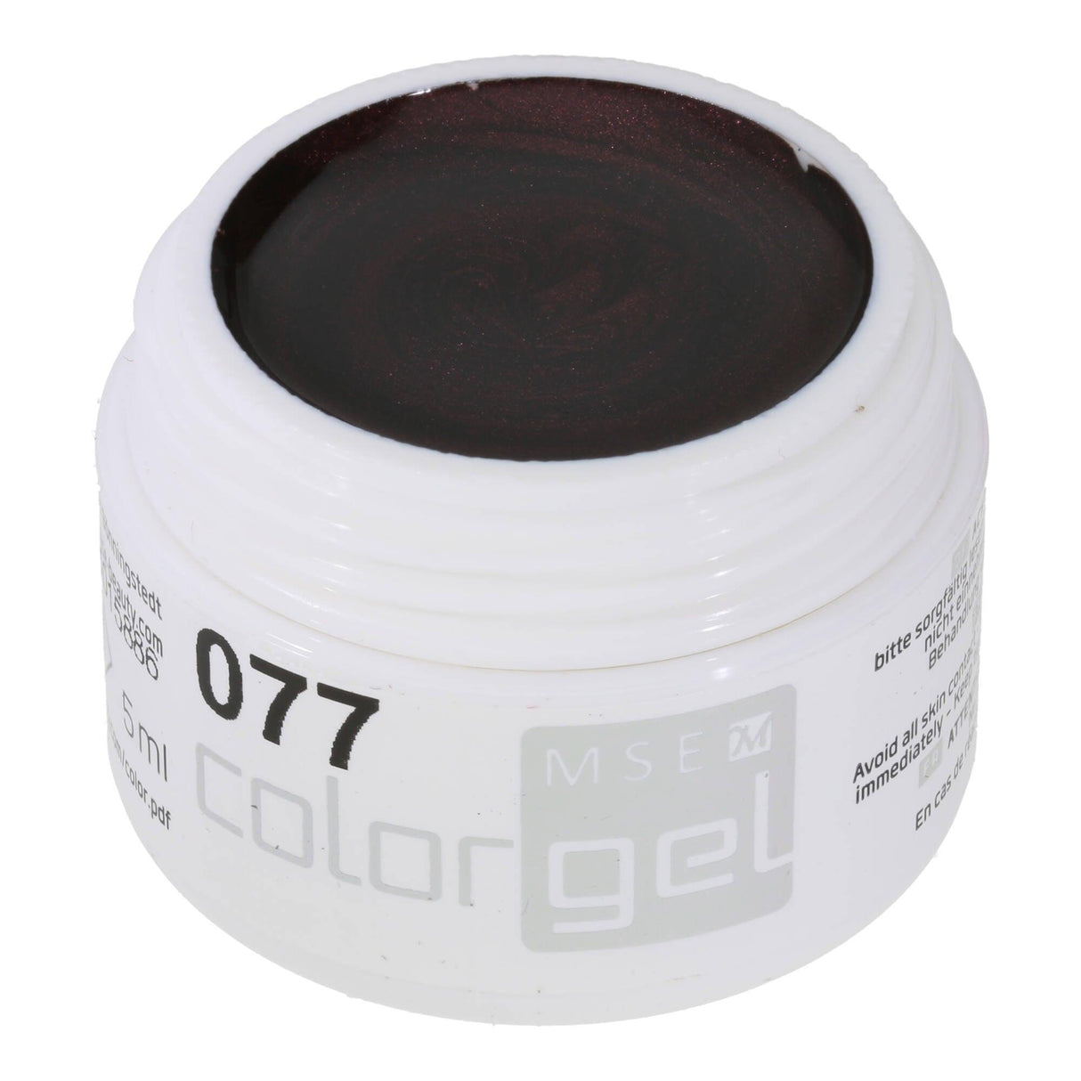 #077 Premium-EFFEKT Color Gel 5ml Schwarzrot mit rotbraunem Perlglanz - MSE - The Beauty Company