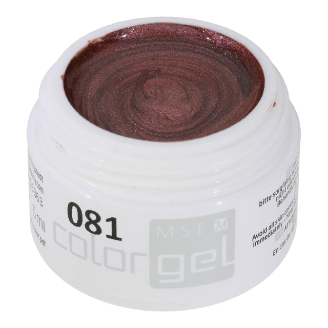 #081 Premium-EFFEKT Color Gel 5ml Dunkler Rosenholzfarbton mit Perlglanz - MSE - The Beauty Company