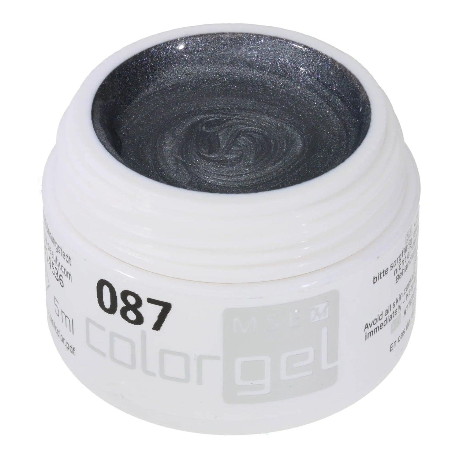 #087 Premium-EFFEKT Color Gel 5ml Metallic Silber mit blauem Unterton - MSE - The Beauty Company
