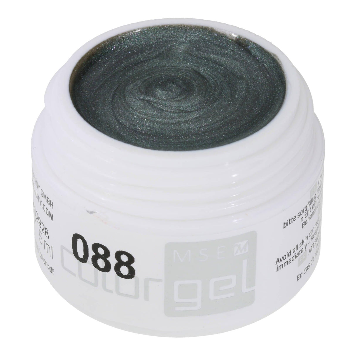 #088 Premium-EFFEKT Color Gel 5ml Metallic Silber mit grünem Unterton - MSE - The Beauty Company