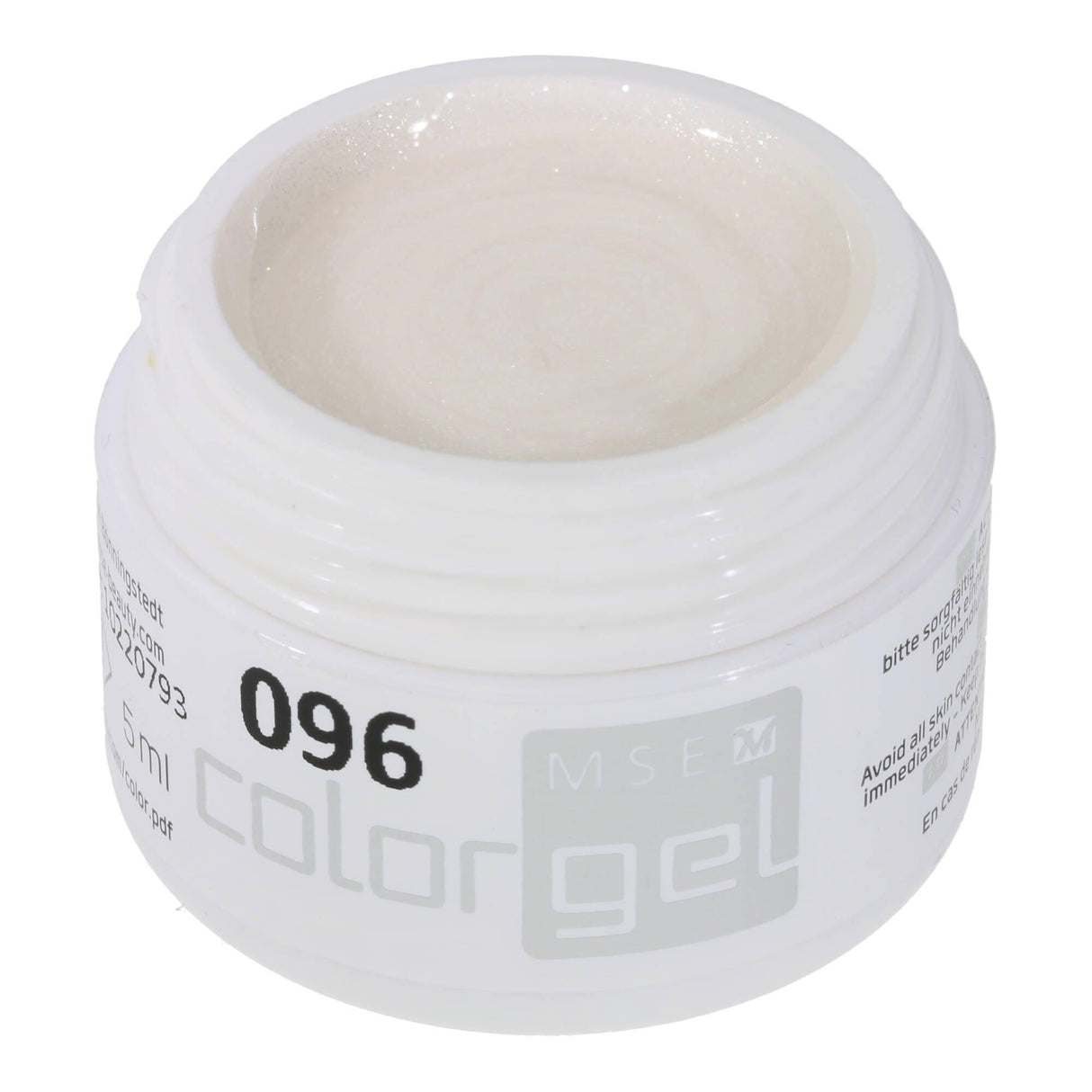 #096 Premium-EFFEKT Color Gel 5ml Winterliches Weiß mit silbernem Eiskristalleffekt - MSE - The Beauty Company