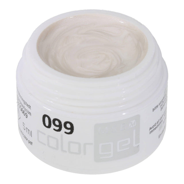 #099 Premium-EFFEKT Color Gel 5ml Eierschalfarbenes Weiss mit Perleffekt - MSE - The Beauty Company