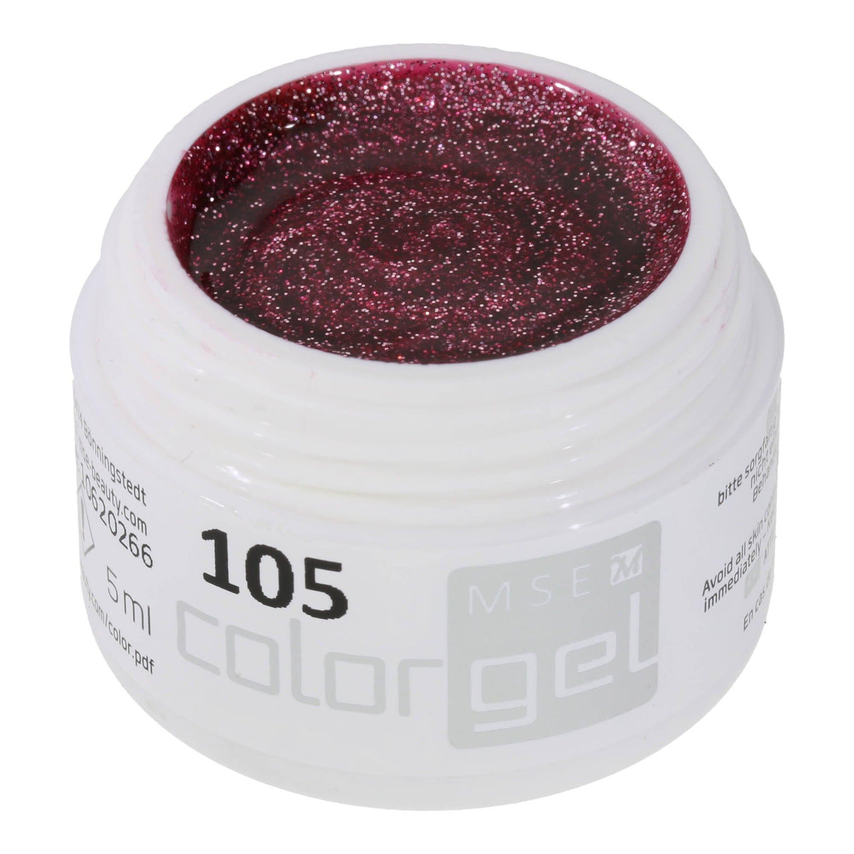 #105 Premium-GLITTER Color Gel 5ml Pink mit Glittereffekt (Gel ist durchscheinend) - MSE - The Beauty Company