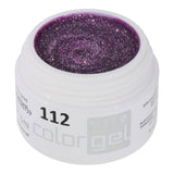 #112 Premium-GLITTER Color Gel 5ml Kräftiger Fliederton mit silbernem Glitter - MSE - The Beauty Company