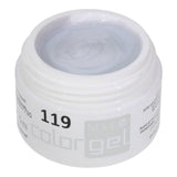 #119 Premium-EFFEKT Color Gel 5ml Weiss/Grau mit sehr schönem silbernen Perlglanz - MSE - The Beauty Company
