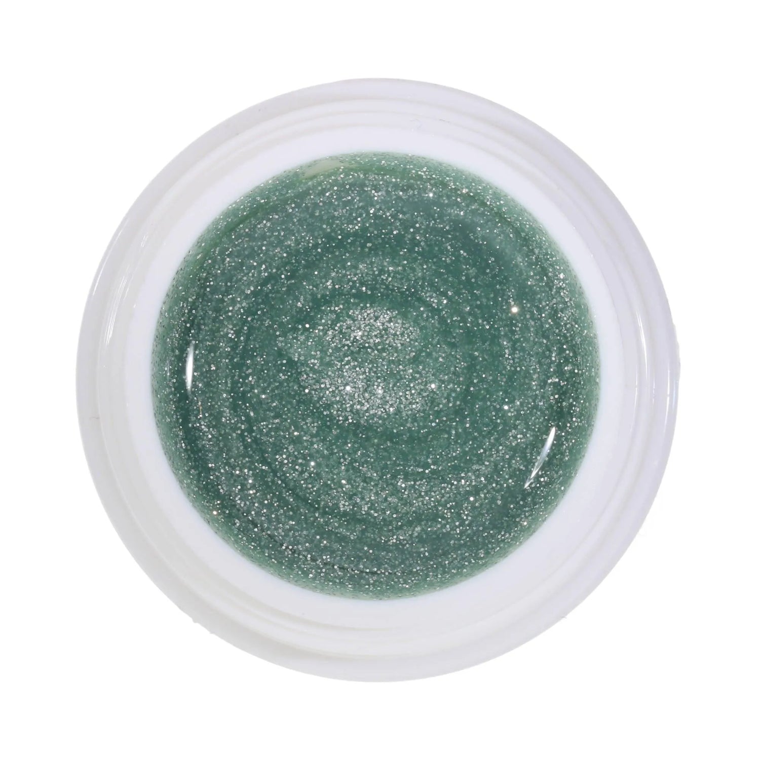 #121 Premium-GLITTER Color Gel 5ml Transparentes blasses Graugrün mit silbernem Glitter - MSE - The Beauty Company